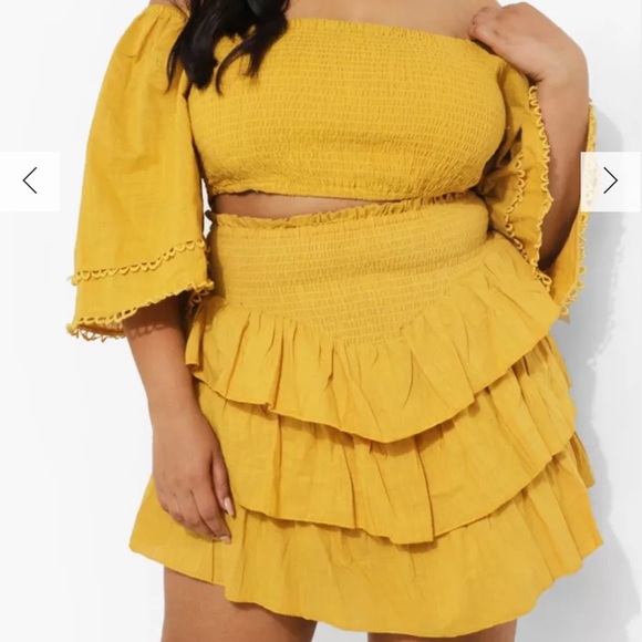 MINI SKIRT TWO-PIECE 💛 | Boohoo - Picture 2 of 3